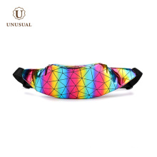 Stylish Small Colorful Holographic Waist Bag Running Belt 1pc/poly Bag + Carton Fashion Holographic PVC Leather Water Proof ODM